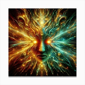Telepathic Impressions: Evoking Mental Links Through Artistic Expression" Canvas Print