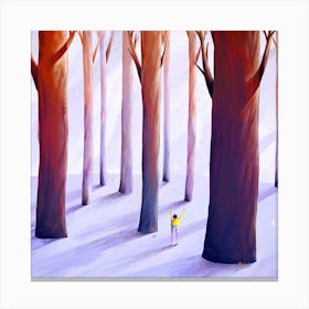 Girl In The Woods Canvas Print