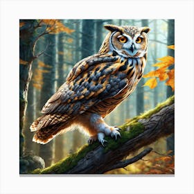 Owl In The Forest 196 Canvas Print