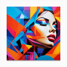 Abstract Piece Vibrant Colors Female Canvas Print