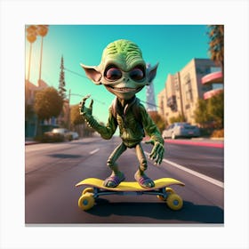 Alien Skate 11 Canvas Print