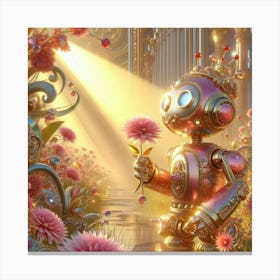 Robot In The Garden 1 Canvas Print