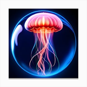 Jellyfish In A Bubble Canvas Print