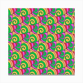 Abstract Hippy Flowers 12 Canvas Print
