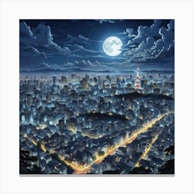 Tokyo City At Night 1 Canvas Print