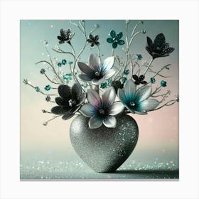 Heart With Flowers Canvas Print