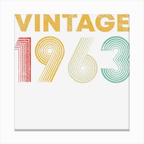 Vintage 1963 59th Birthday Gift Men Women 59 Years Old Canvas Print