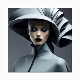 High-fashion editorial shot, model wearing avant-garde clothing 1 Canvas Print