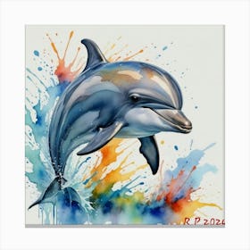 Dolphin Painting Canvas Print