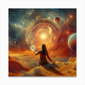 Woman In Space 1 Canvas Print