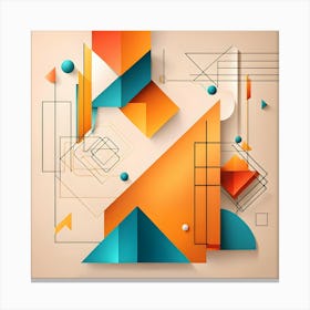 Abstract Triangles Geometric Design Canvas Print