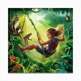 A Vivid And Dynamic Illustration Of A Jungle Swing Cwpgpglyqyc8rmpinohupg 75zfvu Mt8auh1uq2kr8rw Canvas Print