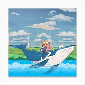 Blue Illustration Anime Desktop Wallpaper Canvas Print