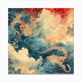 Dragons In The Sky 2 Canvas Print