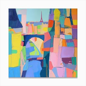 Abstract Travel Collection Paris France 3 Canvas Print