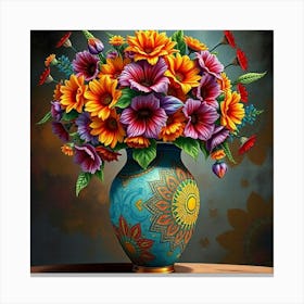 Colorful Flowers In A Vase 144 Toile