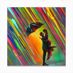 Abstract Painting Of A Couple Canvas Print