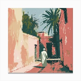 Man Walking Down Alley Canvas Print