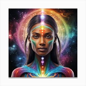 Woman With Chakras Canvas Print