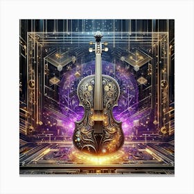 Violin In Space 1 Canvas Print