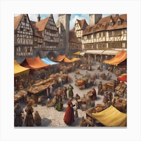 Medieval Market Canvas Print