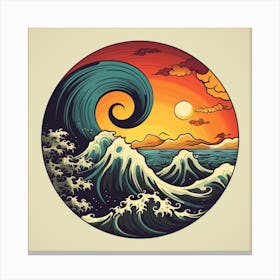 Great Wave At Sunset Canvas Print