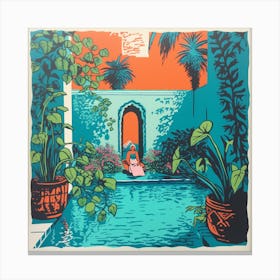 'The Moroccan Pool' Canvas Print