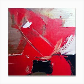 Abstract Painting, Acrylic On Canvas, Red Color Canvas Print