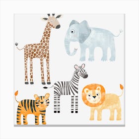 Baby Safari Animals Canvas Print