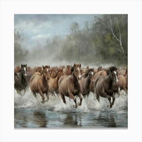 Herd Of Horses 4 Canvas Print