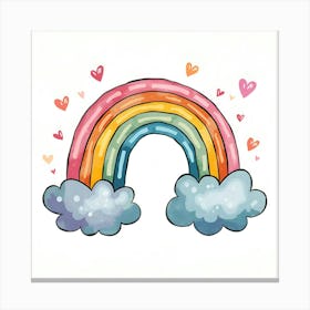 Groovy themed rainbow. Canvas Print