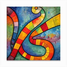 Maraclemente Snake Painting Style Of Paul Klee Seamless 1 Canvas Print