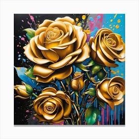 Gold Roses 5 Canvas Print