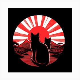 Japanese Cats Canvas Print