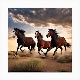 Majestic Herd in Motion Canvas Print