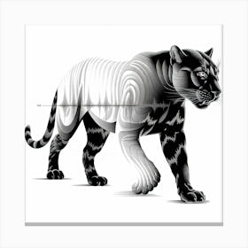 Black And White Panther Canvas Print