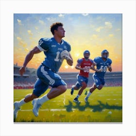 Dynamic Football Action Player in Full Gear Canvas Print