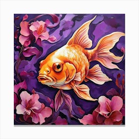 Goldfish With Purple Tones Art Print Canvas Print