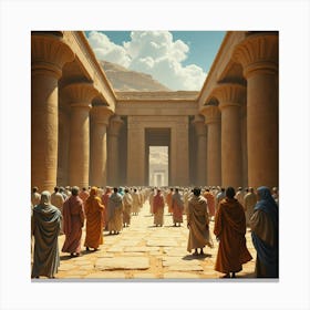 A Temple Dedicated To Isis, With Worshippers Offering Gifts 1 Canvas Print