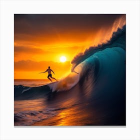 Dreamshaper V7 A Surfer Carving A Path Through A Deep Blue Oc 0 Canvas Print