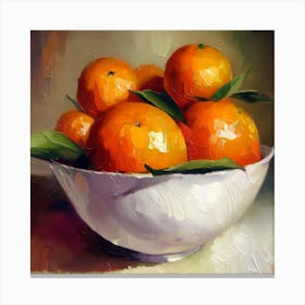 Oranges In A Bowl Canvas Print