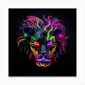 Neon Lion Head 1 Toile