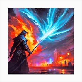 Knight With A Sword Canvas Print