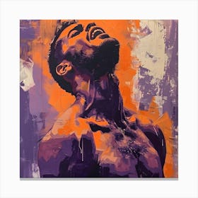 Man In Angst Orange And Purple 1 Canvas Print