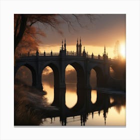 Gothic Bridge at sunset Canvas Print
