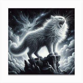 Cat On Top Of A Mountain Canvas Print