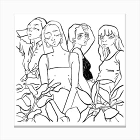 Girls Girls Girls Square Canvas Print