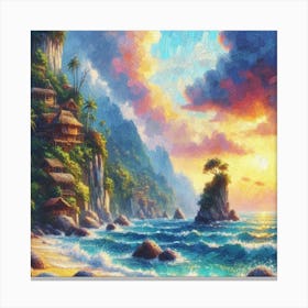 Sunset At The Beach 3 Canvas Print