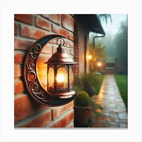 Lantern In The Garden Canvas Print