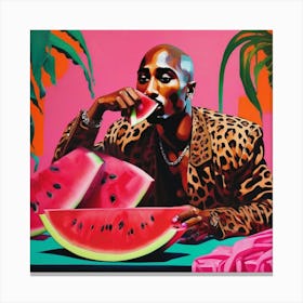 Tupac watermelon Canvas Print